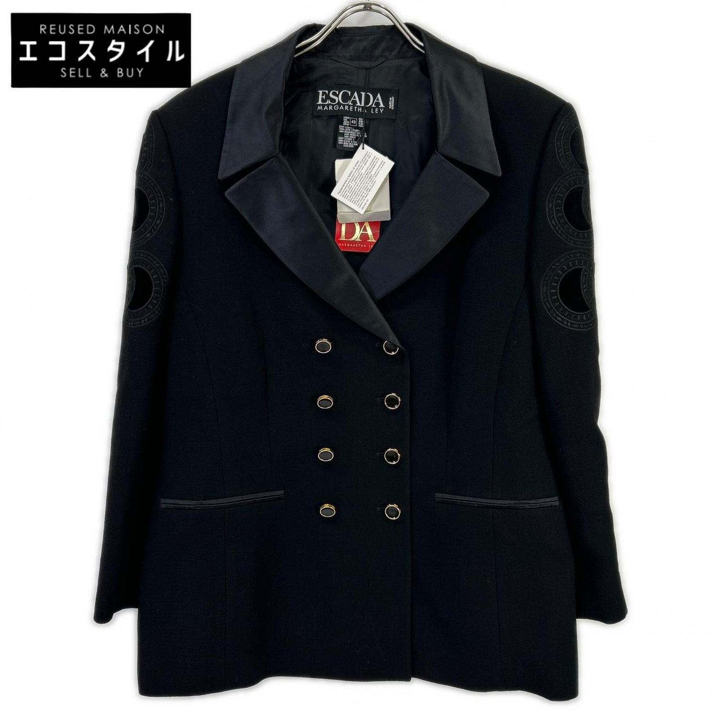 ESCADA エスカーダ ブラック 金ボタン ダブル デザインジャケット ジャケット