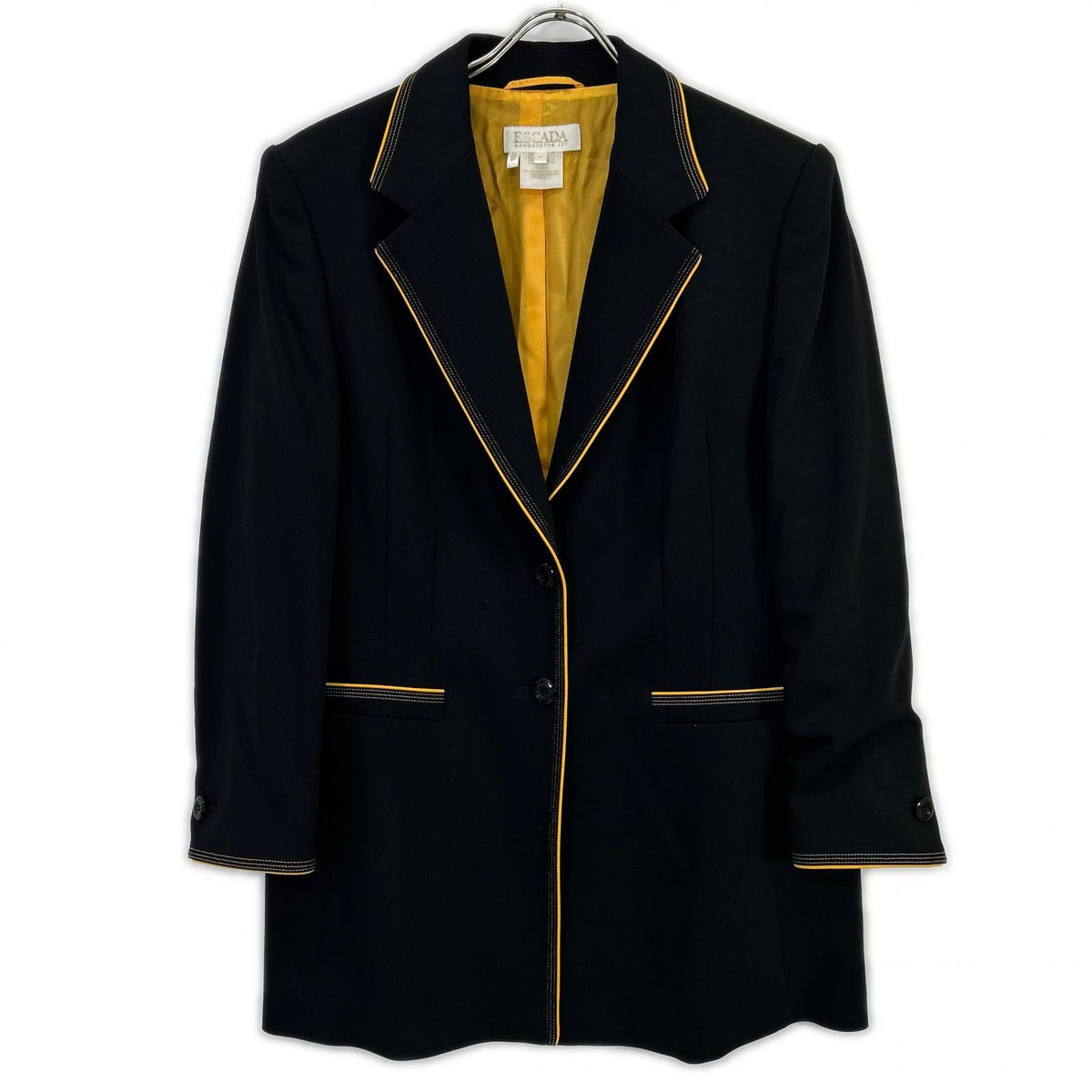 ESCADA Black Yellow Piping Tailored Jacket