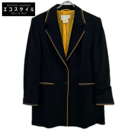 ESCADA Black Yellow Piping Tailored Jacket