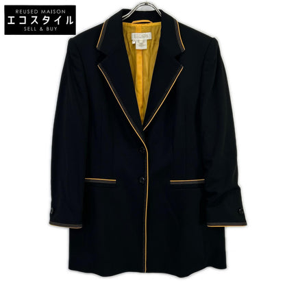ESCADA エスカーダ ブラック イエローパイピンング テーラードジャケット ジャケット