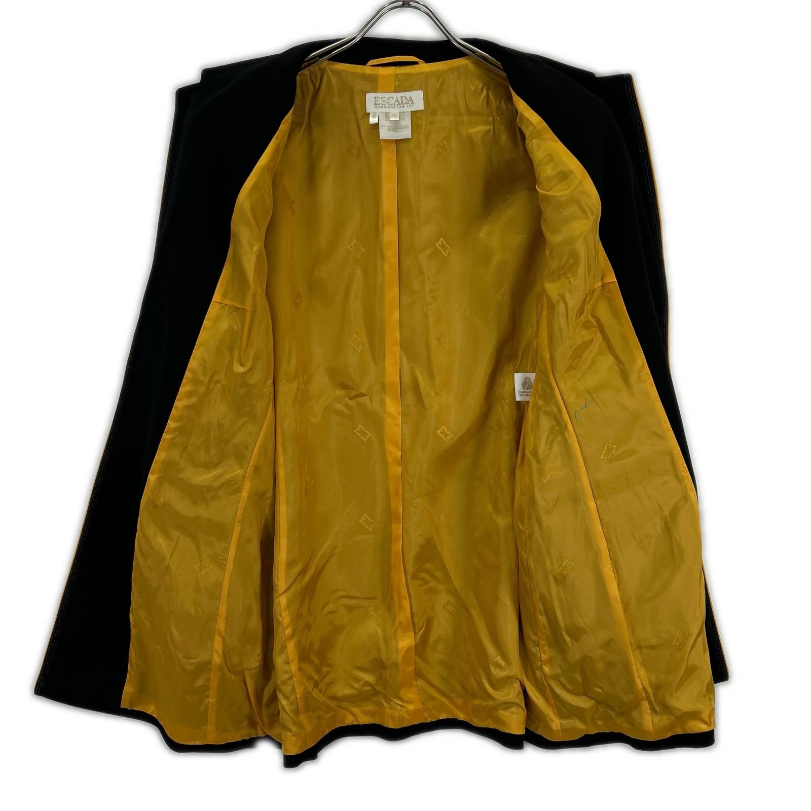 ESCADA エスカーダ ブラック イエローパイピンング テーラードジャケット ジャケット