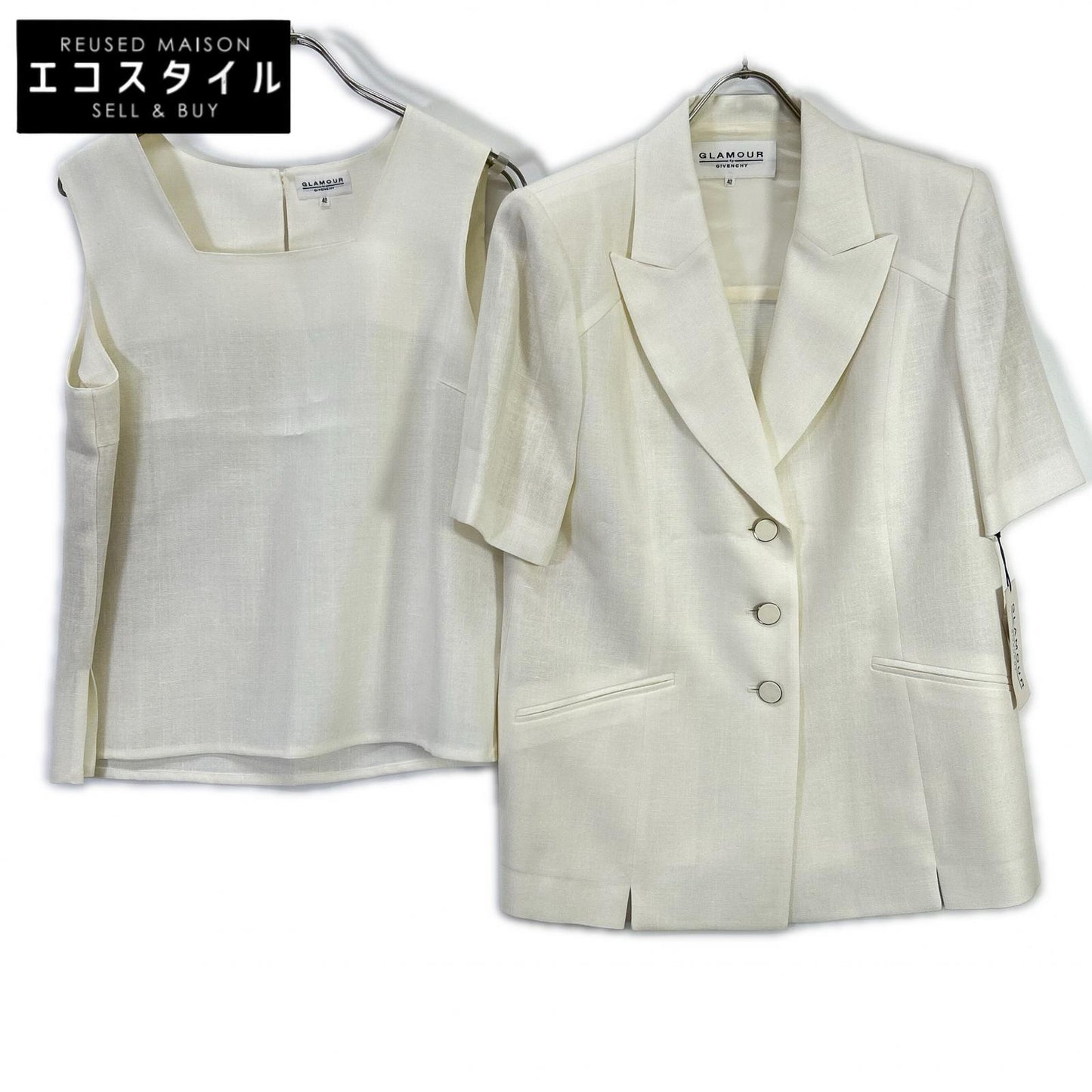 GIVENCHY ジバンシィ ホワイト 半袖シャツジャケット&トップス セット スーツ セットアップ