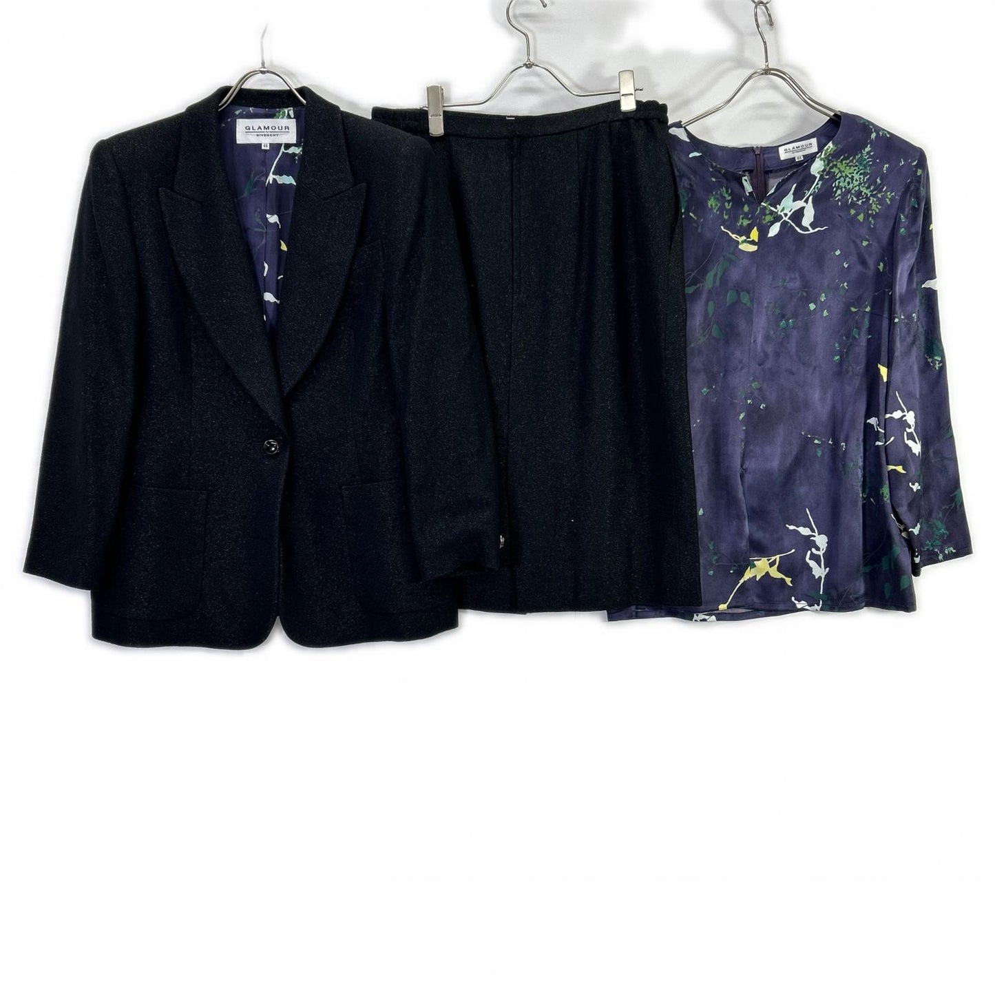 GIVENCHY ジバンシィ ブラック ラメ ジャケット&ブラウス&スカート セット スーツ セットアップ