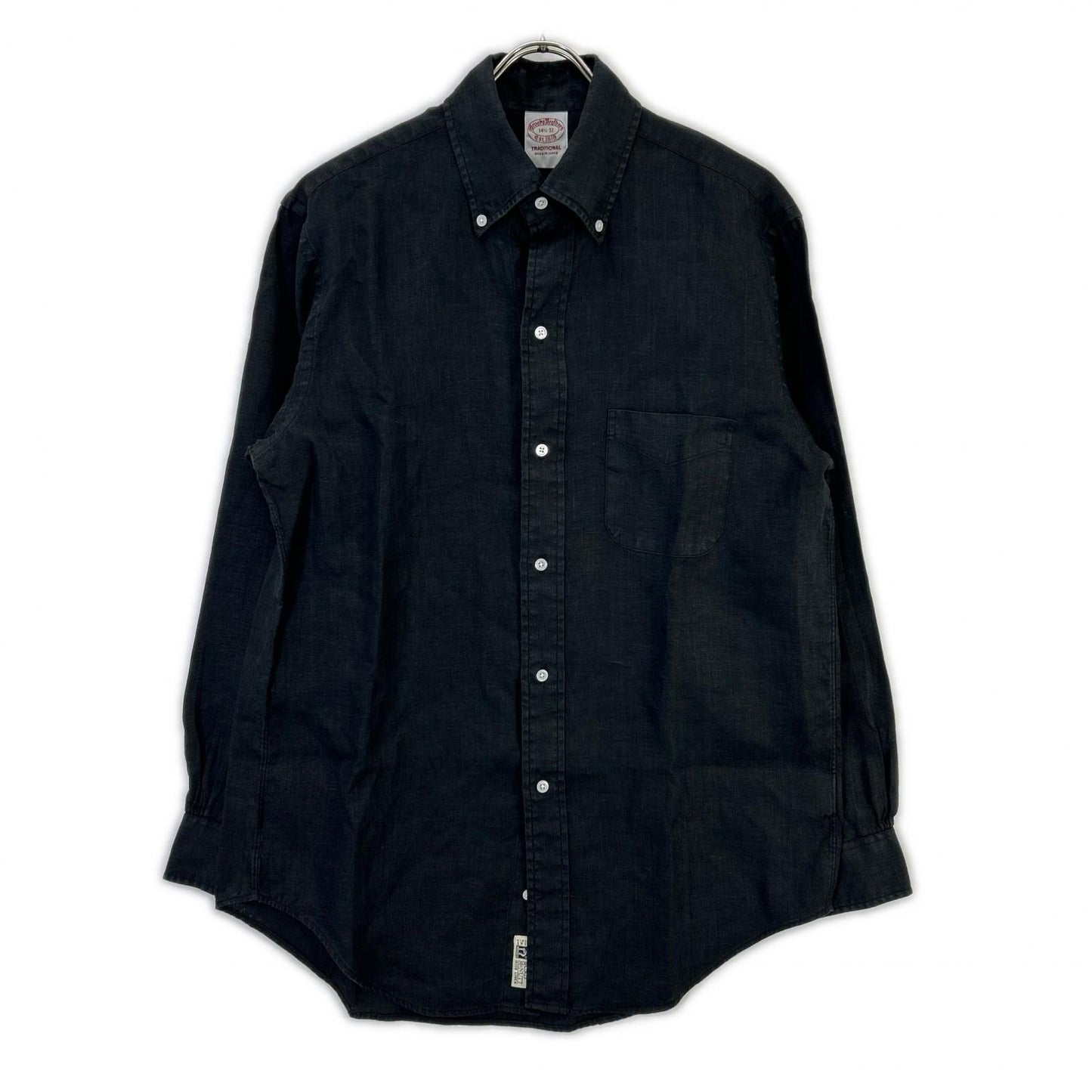 Brooks Brothers ブルックスブラザーズ 25SS JAPANTRAD ブラック アイリッシュリネン トラディショナルフィット 6つボタン シャツ トップス