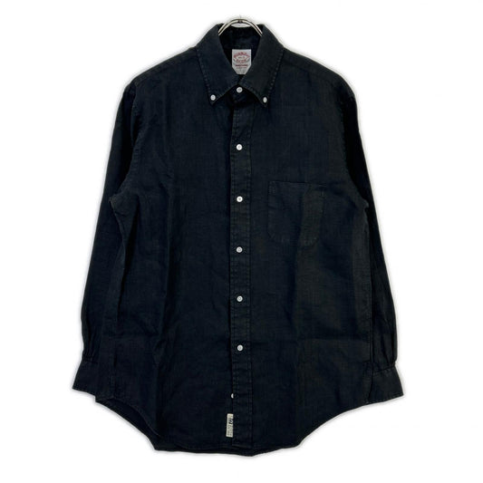 Brooks Brothers ブルックスブラザーズ 25SS JAPANTRAD ブラック アイリッシュリネン トラディショナルフィット 6つボタン シャツ トップス