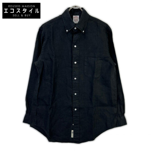 Brooks Brothers ブルックスブラザーズ 25SS JAPANTRAD ブラック アイリッシュリネン トラディショナルフィット 6つボタン シャツ トップス