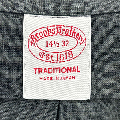 Brooks Brothers ブルックスブラザーズ 25SS JAPANTRAD ブラック アイリッシュリネン トラディショナルフィット 6つボタン シャツ トップス
