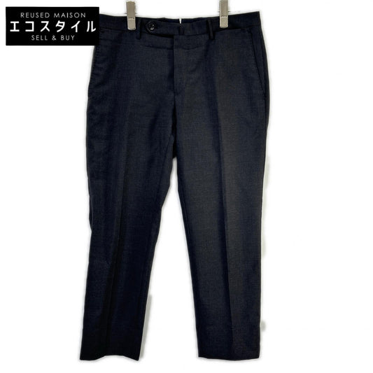 INCOTEX 1T0035 gray SUPER 100's wool tropical flat-front slacks