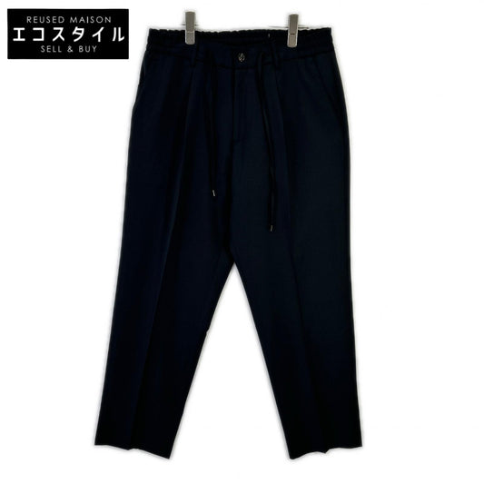BERWICH SAKE 1P GYM Black Sake Gym Model One-Pleat Slacks Bottoms