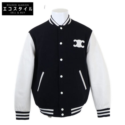 CELINE セリーヌ 【美品/国内正規/24年製】2V29V896C アームラムレザー切替 テディ バーシティジャケット ジャケット