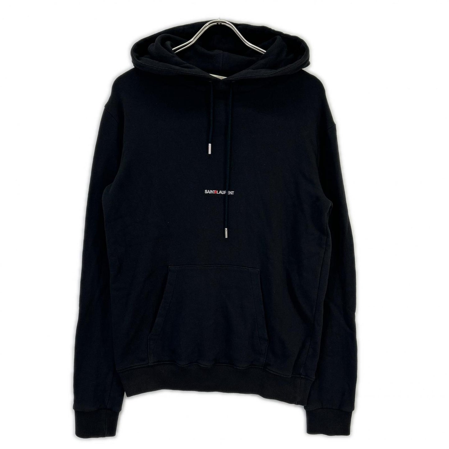 SAINT LAURENT PARIS サンローランパリ 17年 464581 ブラック ワンポイントロゴ パーカー トップス