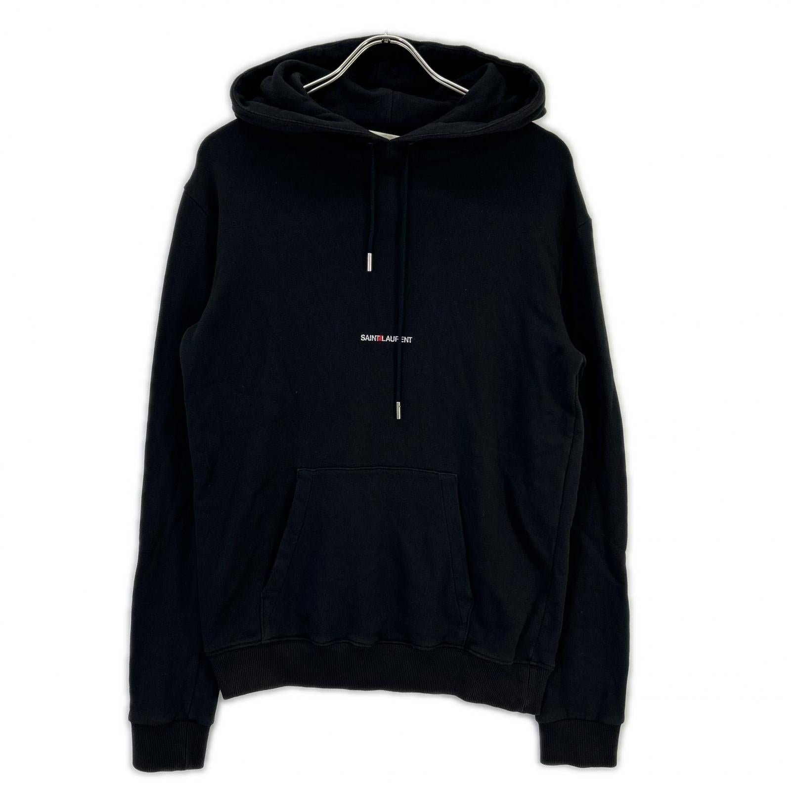 SAINT LAURENT PARIS サンローランパリ 17年 464581 ブラック ワンポイントロゴ パーカー トップス