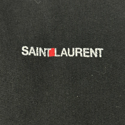 SAINT LAURENT PARIS サンローランパリ 17年 464581 ブラック ワンポイントロゴ パーカー トップス