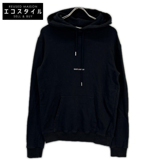 SAINT LAURENT PARIS サンローランパリ 17年 464581 ブラック ワンポイントロゴ パーカー トップス