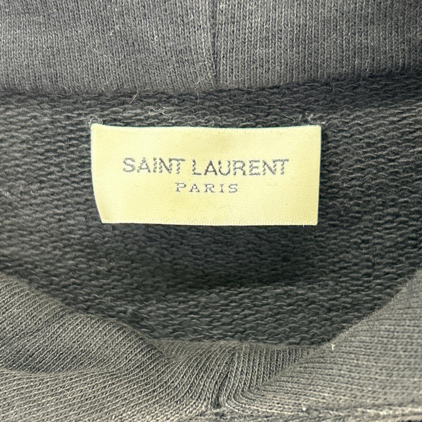 SAINT LAURENT PARIS 圣罗兰 17年 464581 黑色 单点标志连帽衫 上衣