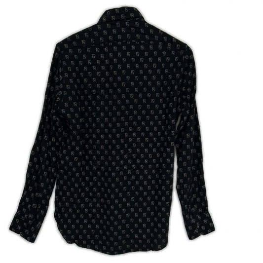 SAINT LAURENT PARIS サンローランパリ 18年 528009 ブラック シルク トランプ柄 長袖シャツ トップス
