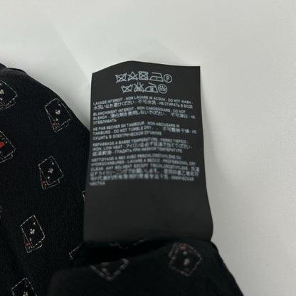 SAINT LAURENT PARIS サンローランパリ 18年 528009 ブラック シルク トランプ柄 長袖シャツ トップス