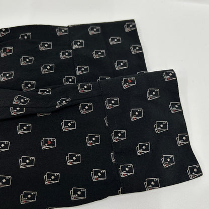 SAINT LAURENT PARIS サンローランパリ 18年 528009 ブラック シルク トランプ柄 長袖シャツ トップス