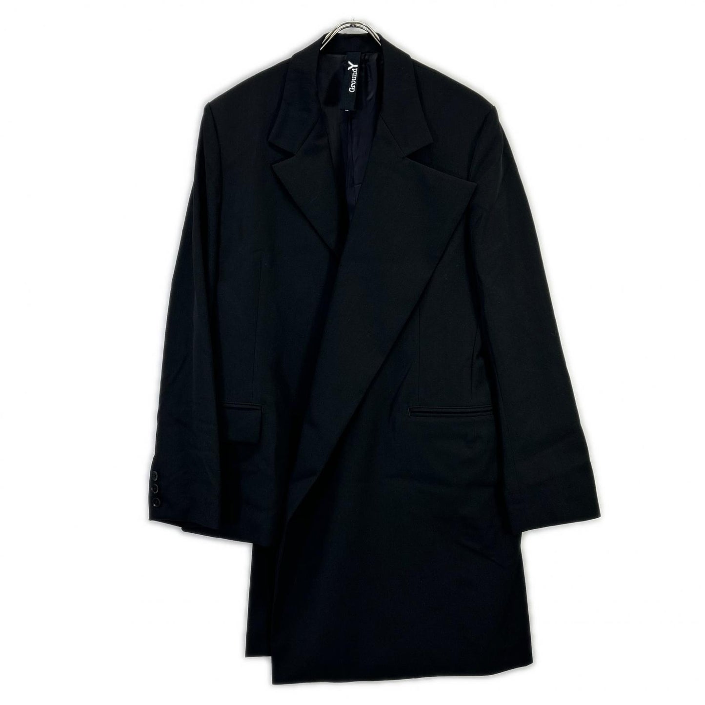 Ground Y グラウンドワイ GPーJ01ー100 ブラック WOOL GABARDINE ASYMMETRICAL JACKET アシメントリージャケット ジャケット