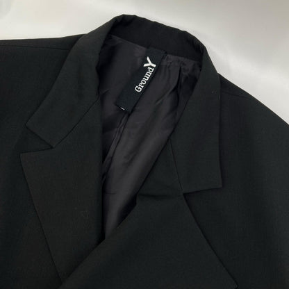 Ground Y グラウンドワイ GPーJ01ー100 ブラック WOOL GABARDINE ASYMMETRICAL JACKET アシメントリージャケット ジャケット