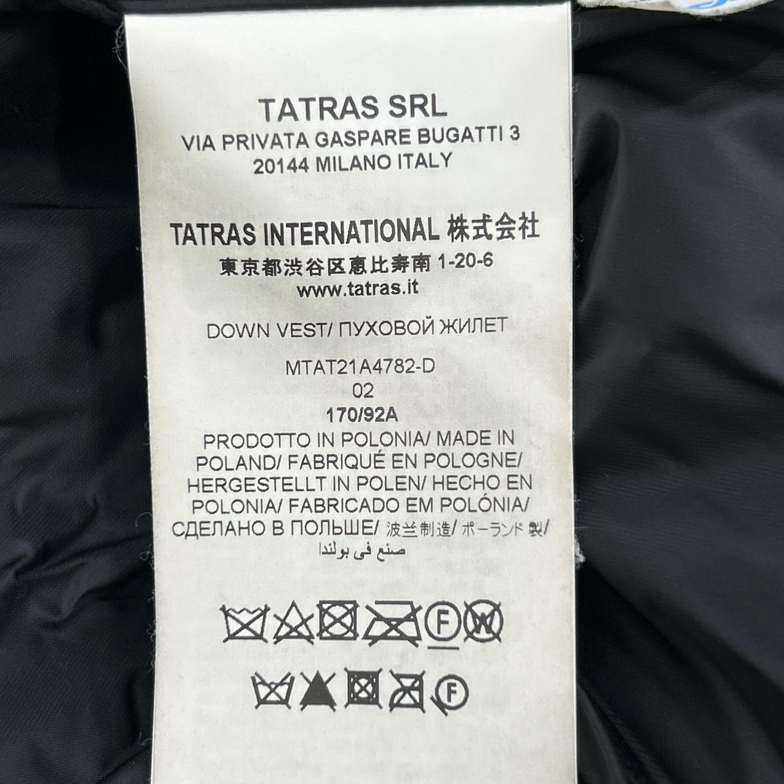 TATRAS タトラス MTAT21A4782-D MELKO ブラック フーデッドダウンベスト サイズ2 ベスト