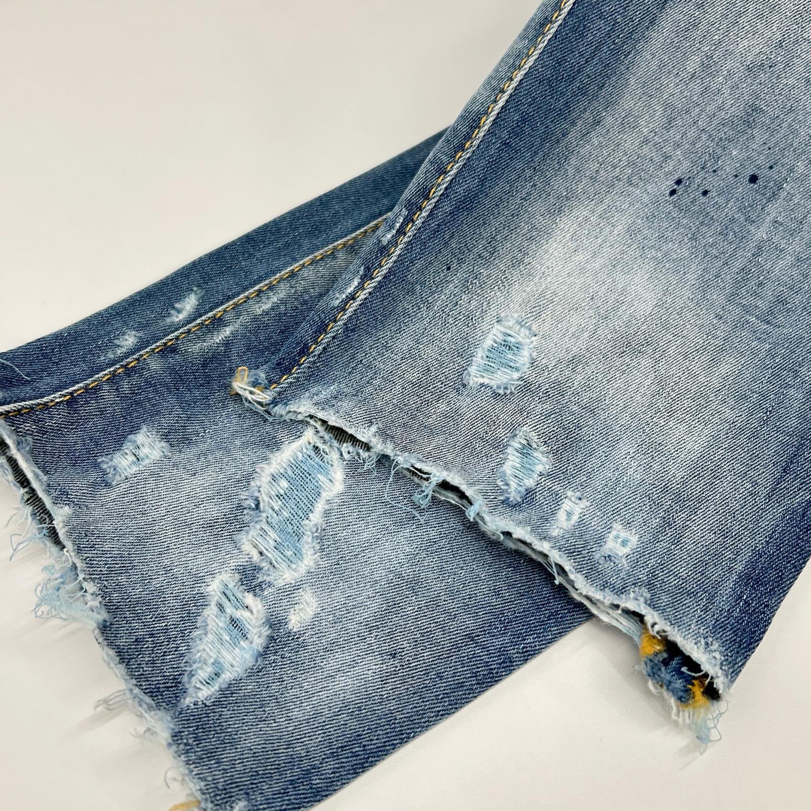 DSQUARED2 ディースクエアード S75LB0410 蓝色 破洞 油漆泼溅做旧 牛仔裤 下装