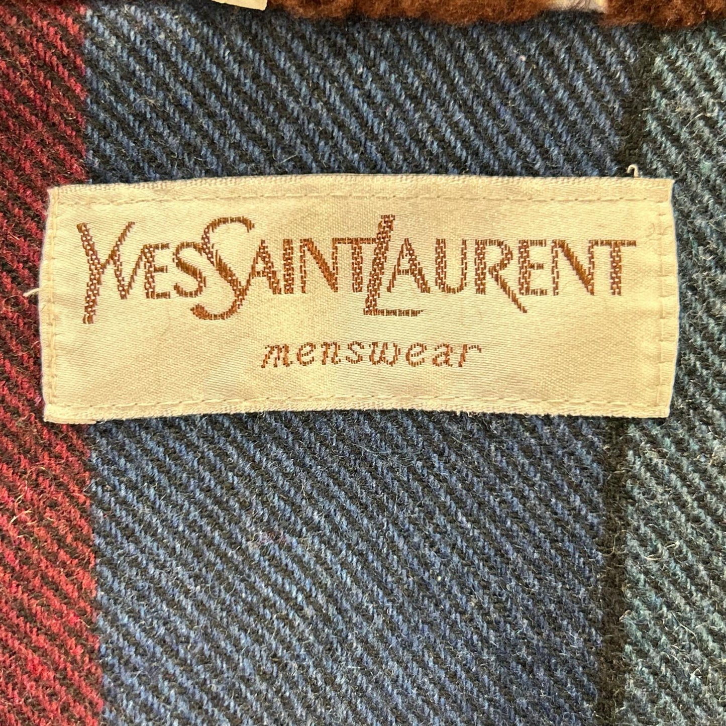 YvesSaintLaurent イヴサンローラン 90s ネイビー ウール 襟ボア ブルゾン ジャケット