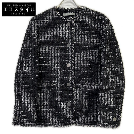 theory luxe セオリーリュクス 5104149 25SS ブラック Noma Tweed Molly ツイードノーカラージャケット ジャケット