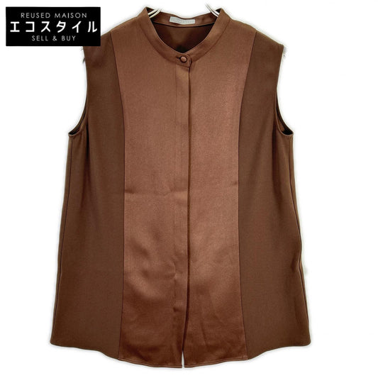 theory luxe セオリーリュクス 5308235 ブラウン SKIA BLOUSE ウォッシャブルノースリーブブラウス トップス