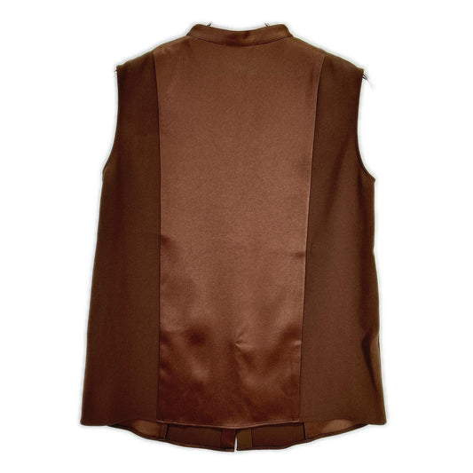 theory luxe セオリーリュクス 5308235 ブラウン SKIA BLOUSE ウォッシャブルノースリーブブラウス トップス