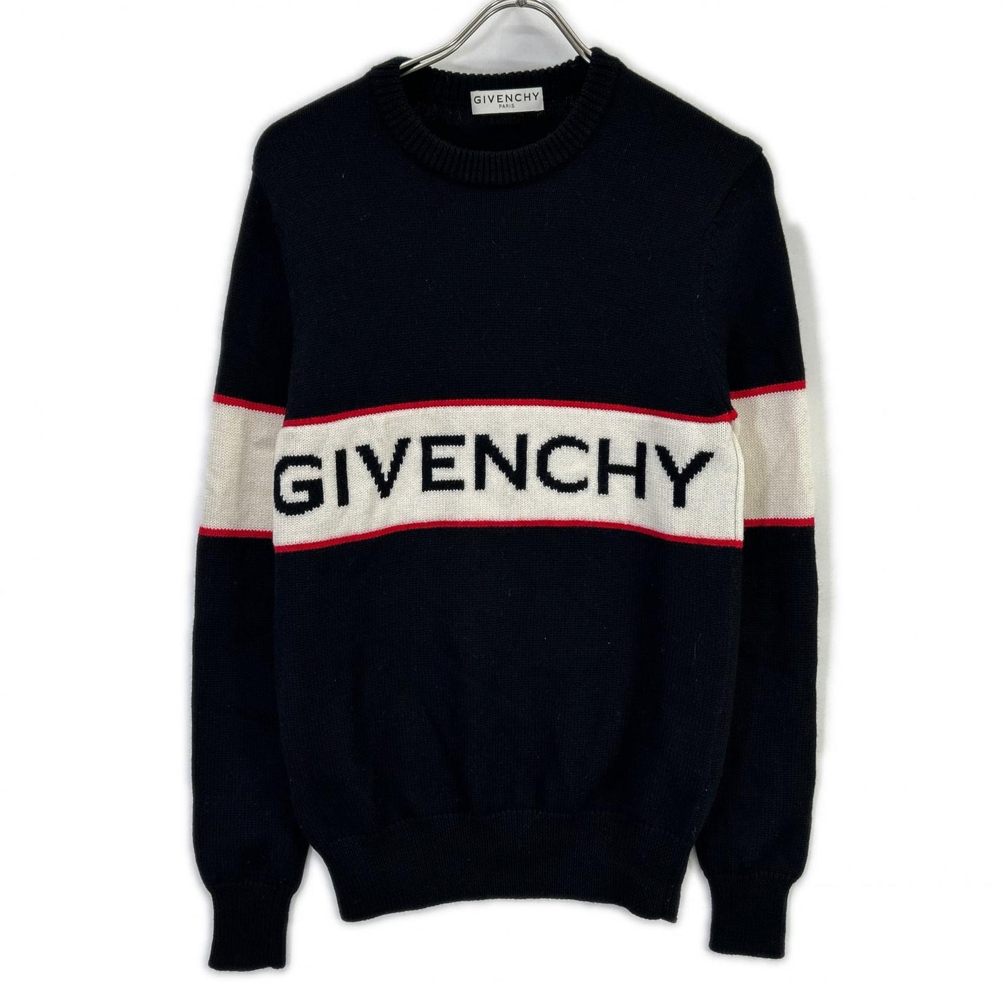 GIVENCHY 纪梵希 BM900G400M 黑色羊毛徽标针织上衣