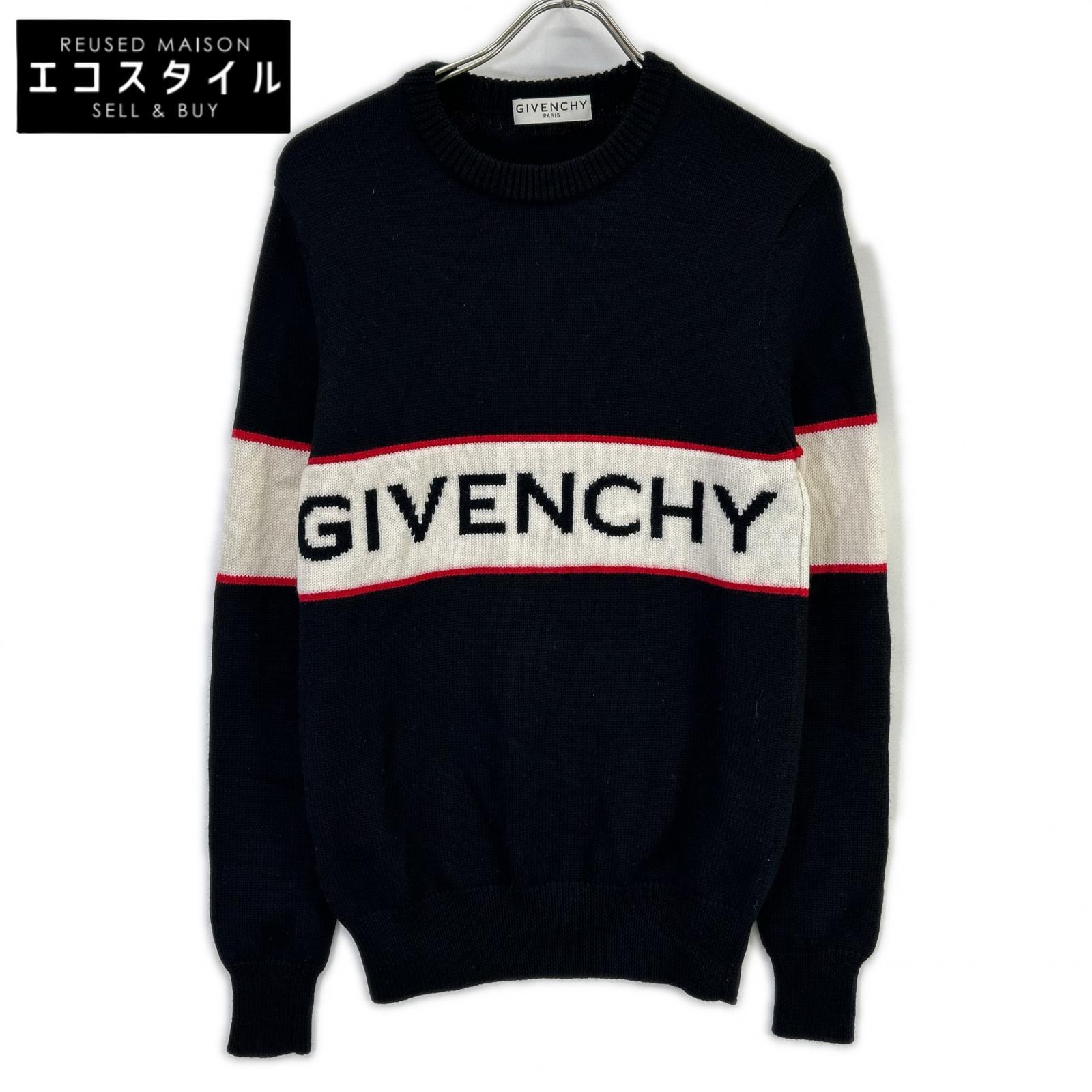 GIVENCHY 纪梵希 BM900G400M 黑色羊毛徽标针织上衣