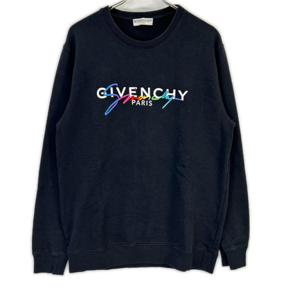 GIVENCHY 纪梵希 BMJ03C30AF 黑色 圆领 Logo 卫衣 上衣