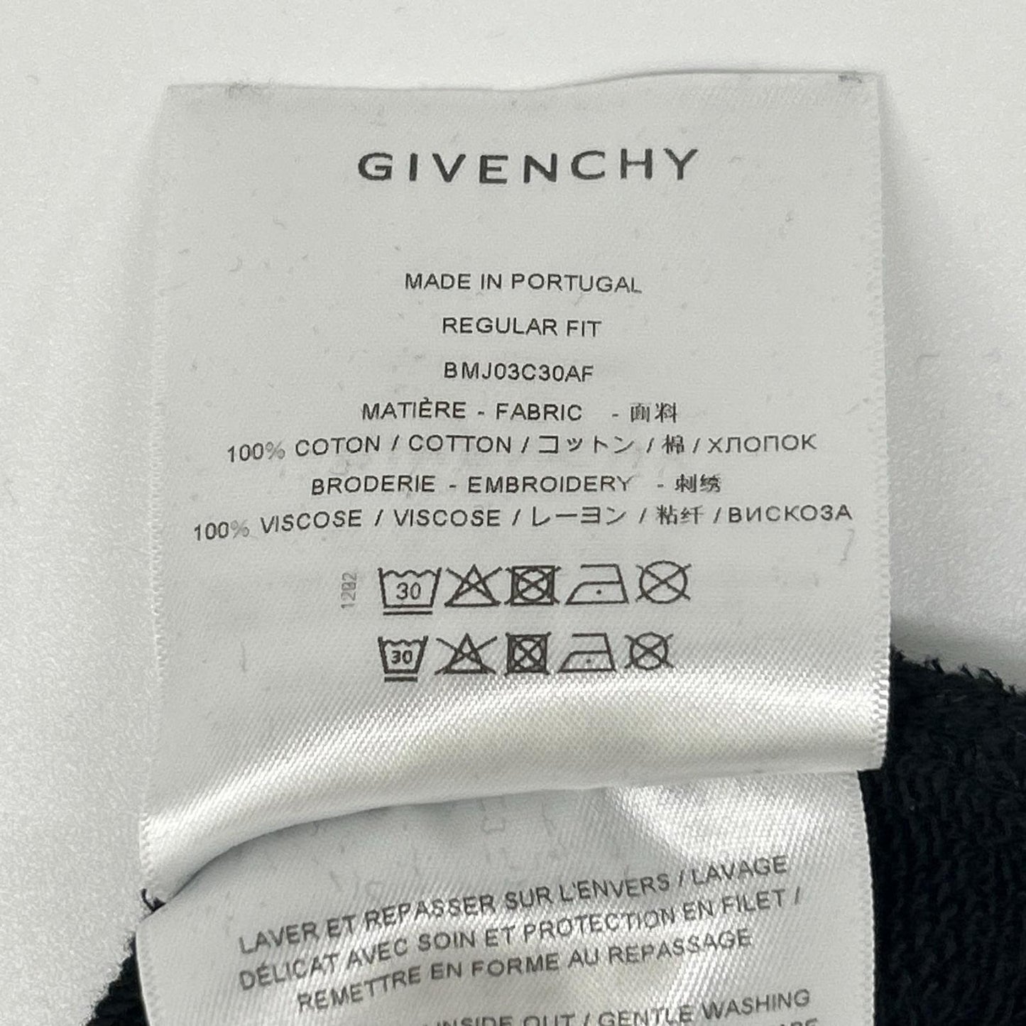 GIVENCHY ジバンシィ BMJ03C30AF ブラック クルーネック ロゴスウェット トップス