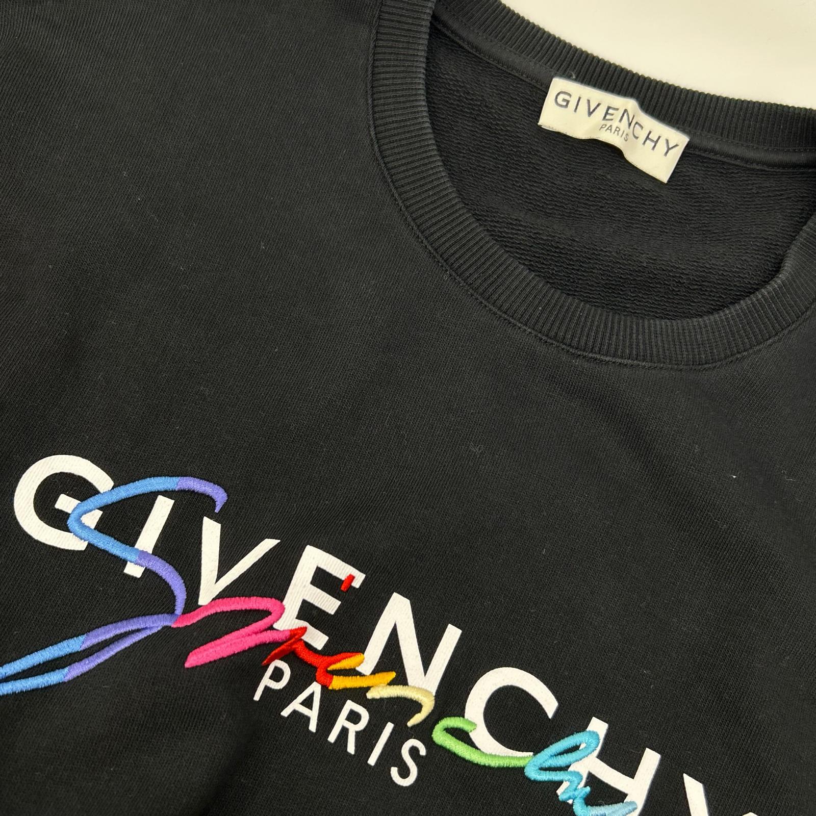 GIVENCHY 纪梵希 BMJ03C30AF 黑色 圆领 Logo 卫衣 上衣