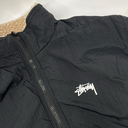 stussy ステューシー ブラック×ベージュ SHERPA ボアフリース リバーシブル ジャケット ジャケット