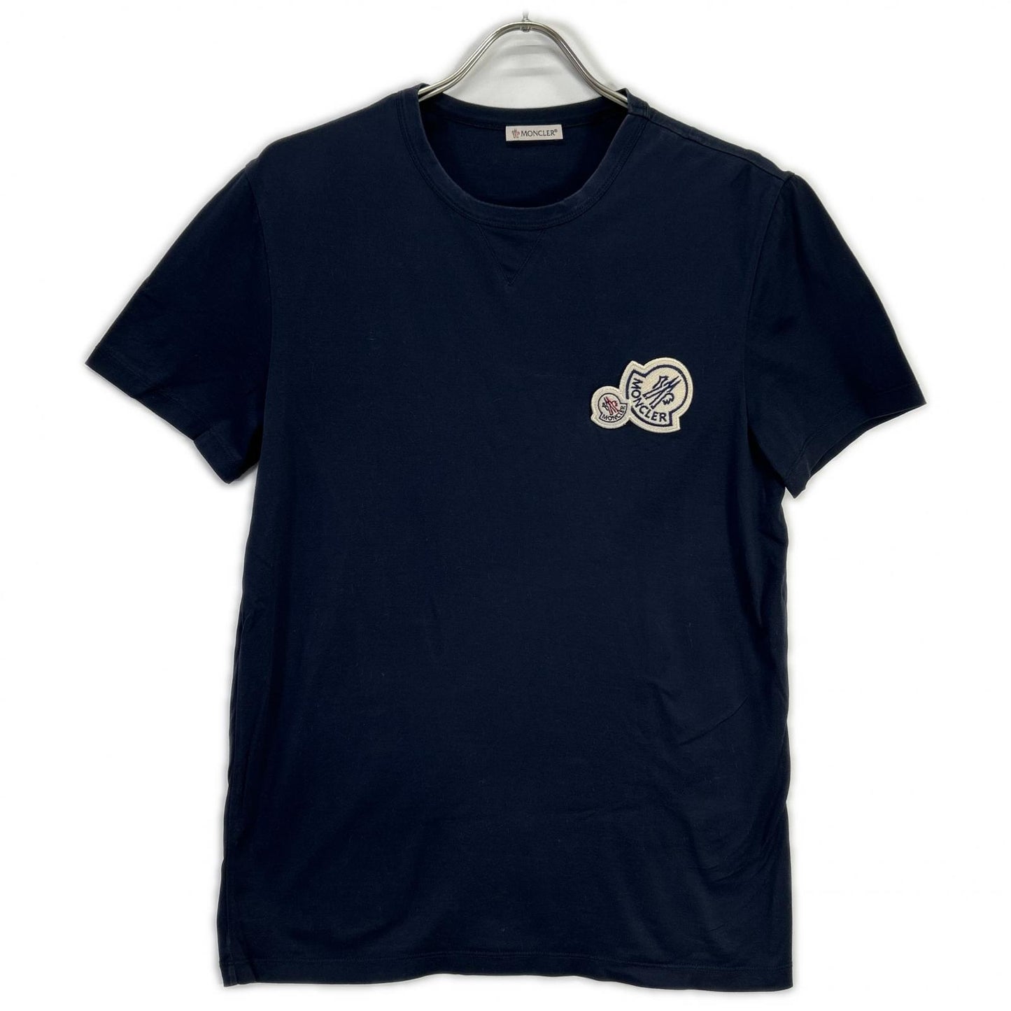 MONCLER モンクレール ネイビー ダブルワッペン MAGLIA Tシャツ トップス