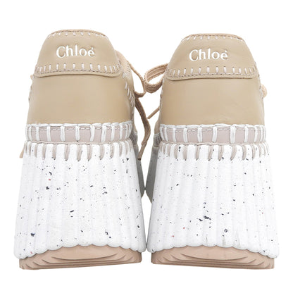 Chloe クロエ 美品 NAMA ウェッジスニーカー シューズ レディース ベージュピンク 24.5cm 0324251 シューズ