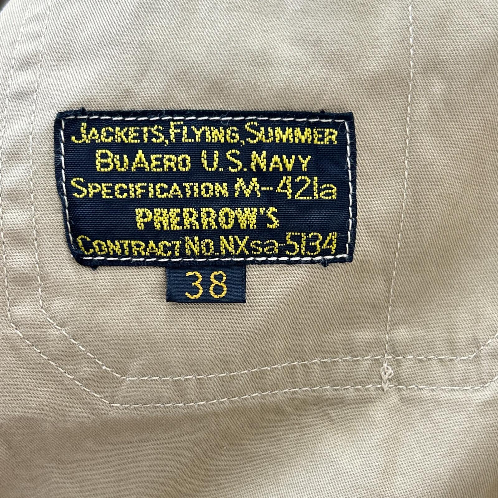 Pherrow's フェローズ 25S-M-421A-Deco ベージュ U.S.NAVY サマーフライトジャケット ジャケット