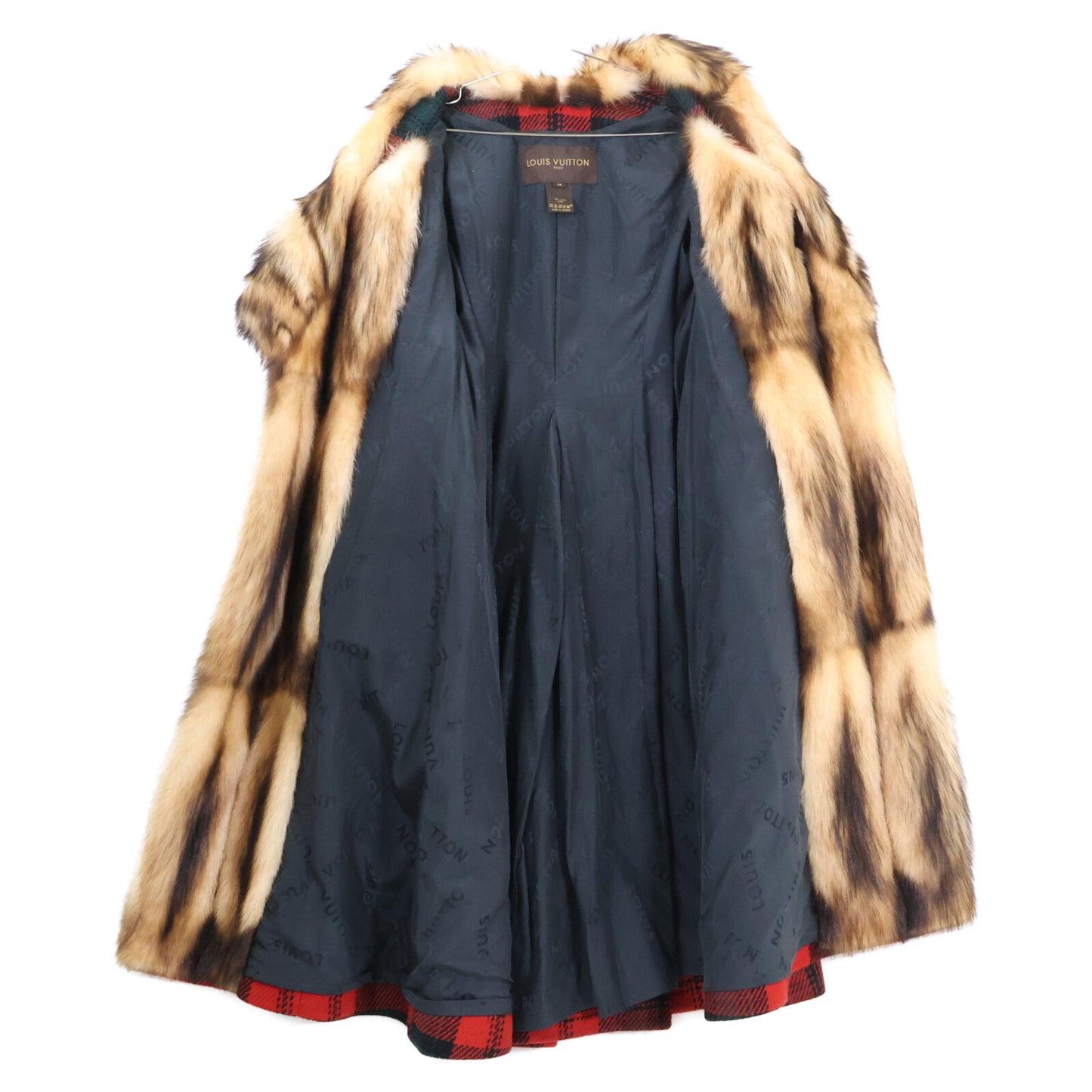 LOUIS VUITTON Louis Vuitton 2004 collection Fitch wool checked belted long coat coat