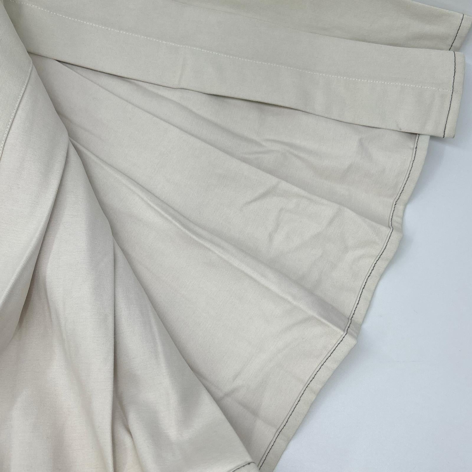 CHANEL Shaneru Domestic Authentic P20361V11926 Made in 2003 Coco-Button Cotton Pleated Skirt Skirt