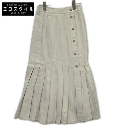CHANEL シャネル 国内正規 P20361V11926 03年製 ココボタン コットン プリーツ スカート スカート