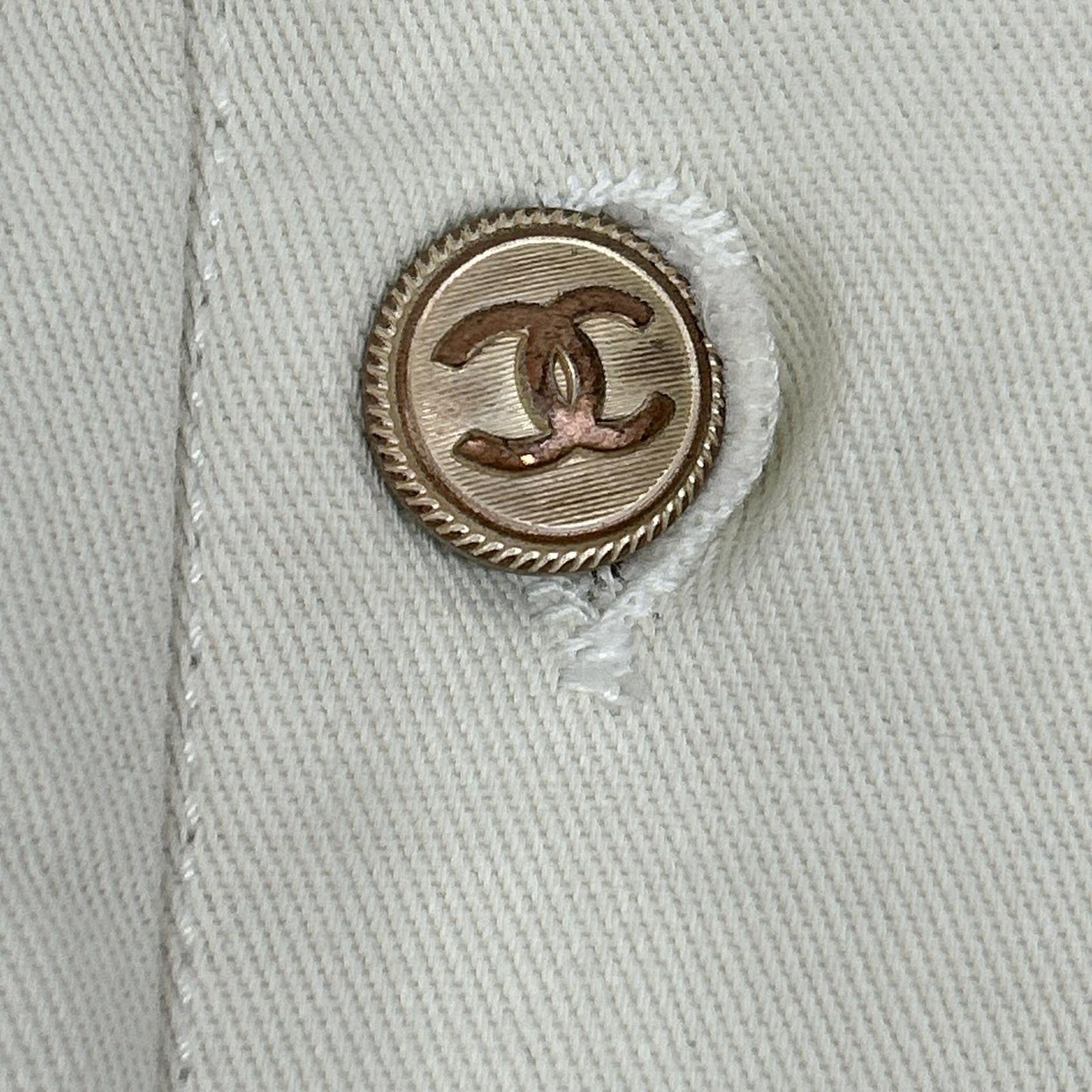CHANEL シャネル 国内正規 P20361V11926 03年製 ココボタン コットン プリーツ スカート スカート