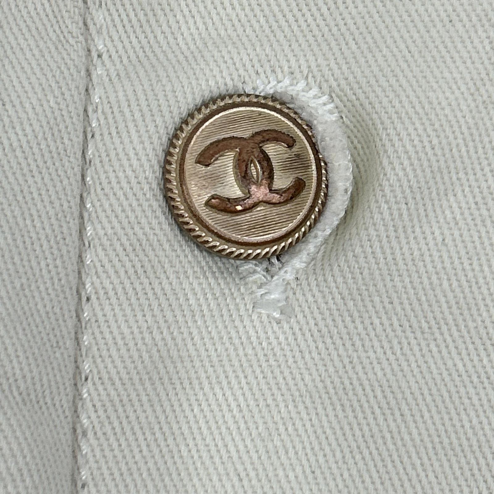 CHANEL シャネル 国内正規 P20361V11926 03年製 ココボタン コットン プリーツ スカート スカート
