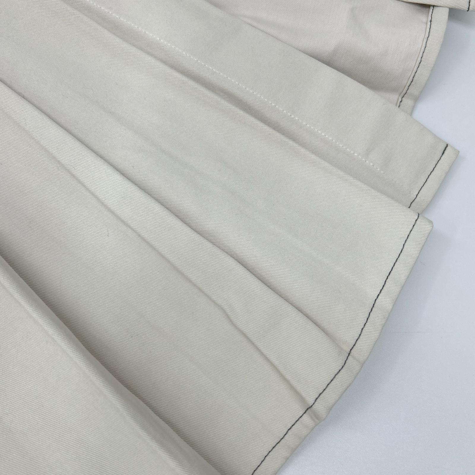 CHANEL Shaneru Domestic Authentic P20361V11926 Made in 2003 Coco-Button Cotton Pleated Skirt Skirt