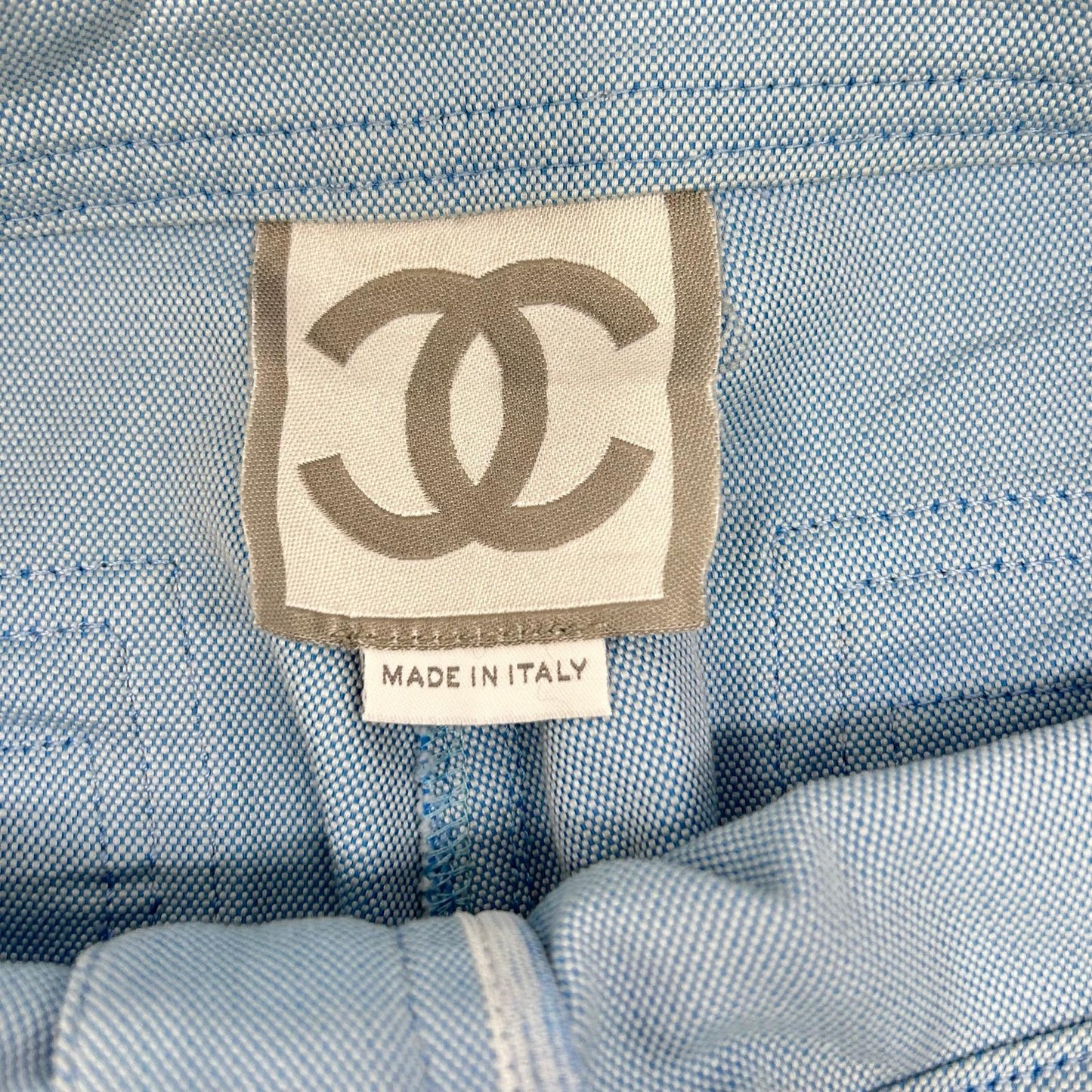CHANEL シャネル P19677V11329 02年製 スポーツライン ブルー コットン パンツ ボトムス