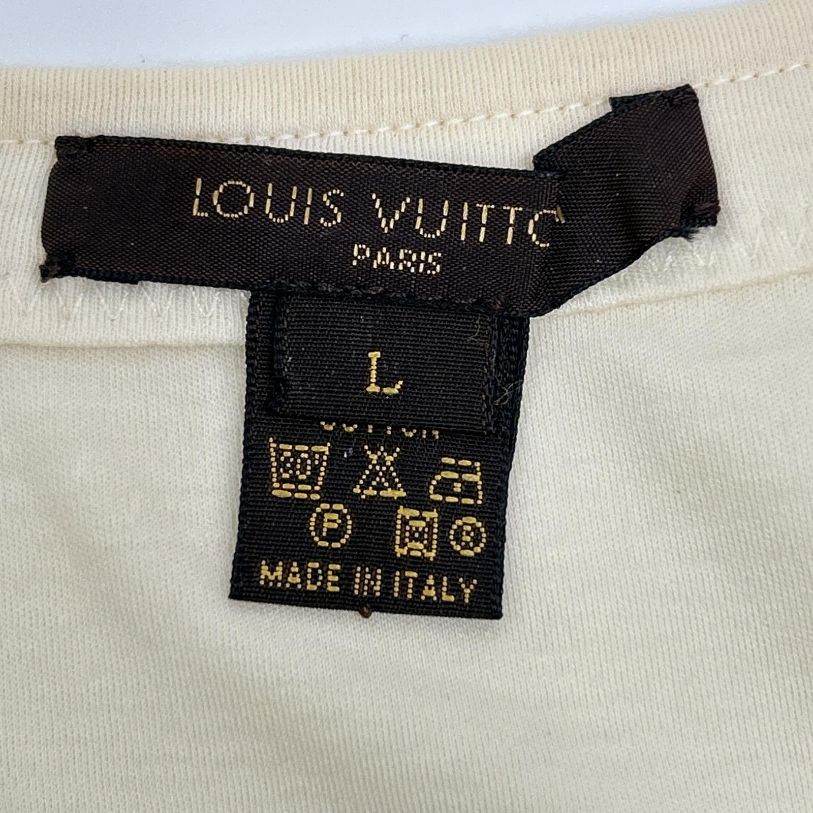 LOUIS VUITTON Ivory Ribbon Cotton Short-Sleeve Top