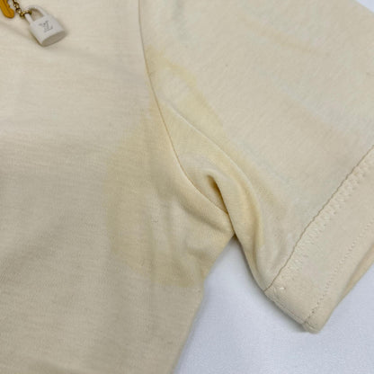 LOUIS VUITTON Ivory Ribbon Cotton Short-Sleeve Top