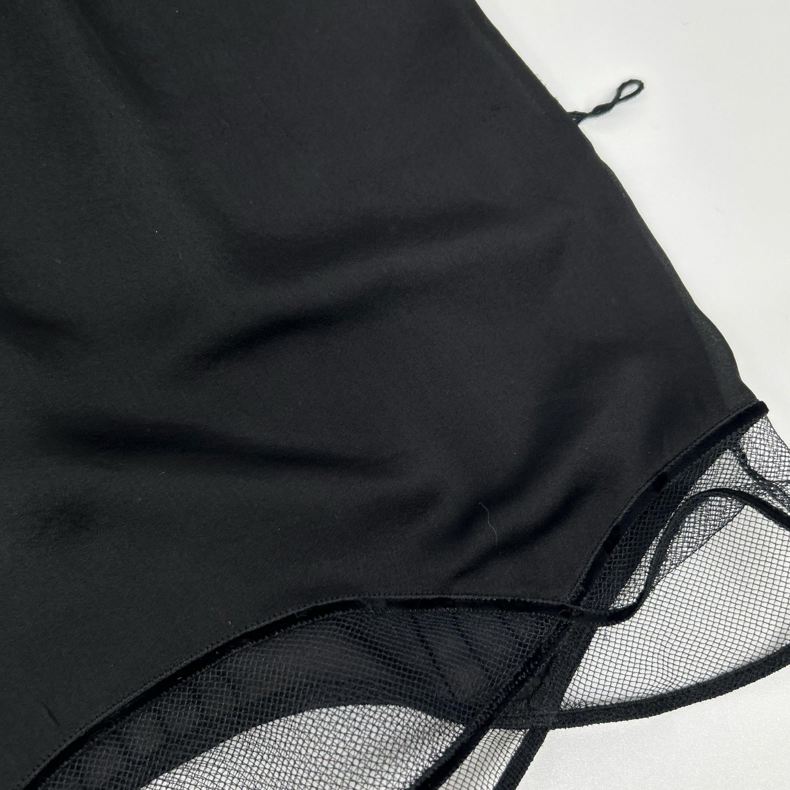 LOUIS VUITTON Black Sheer Color-Block Blouse with Belt