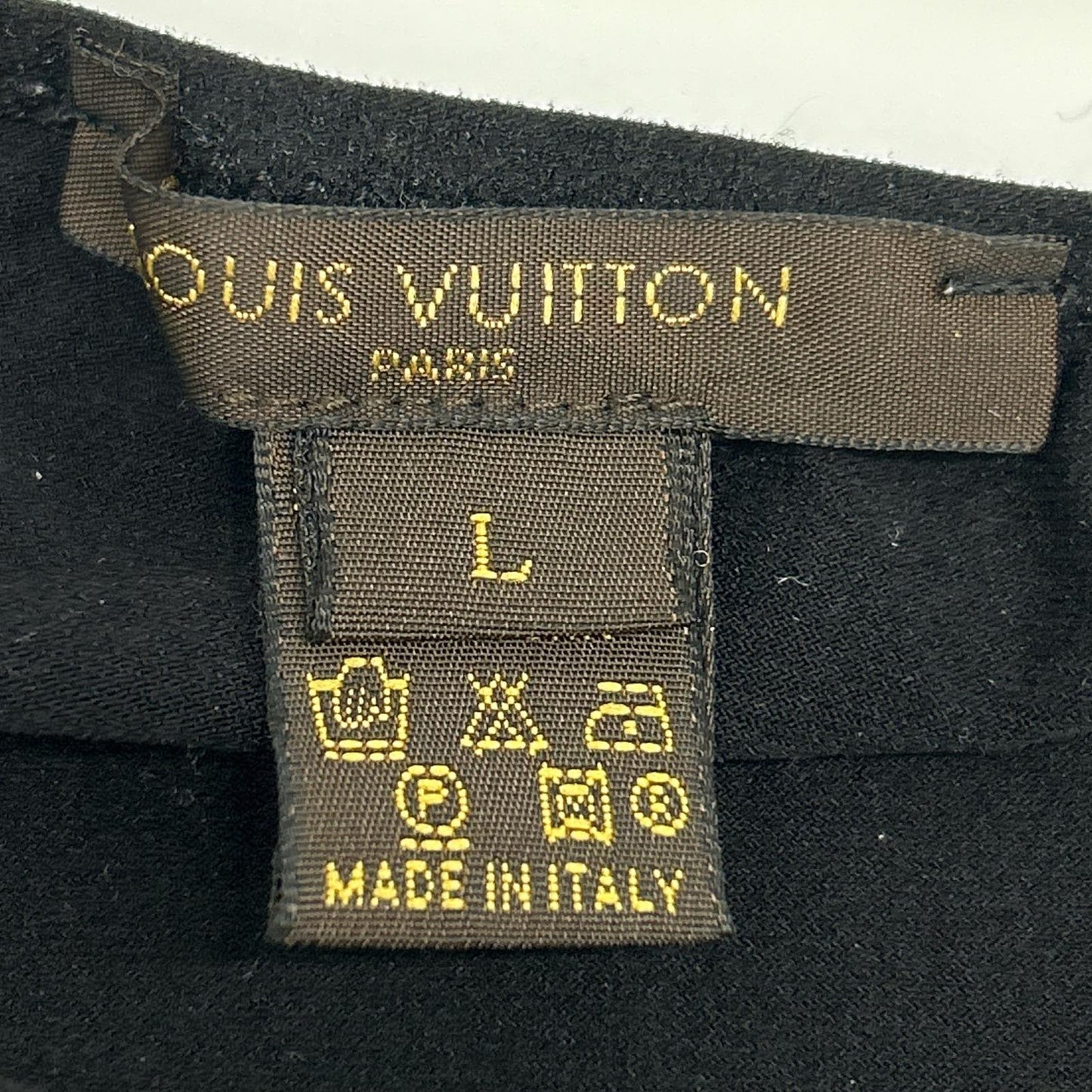 LOUIS VUITTON ルイヴィトン ブラック シアー 切り替え ベルト付き ブラウス トップス